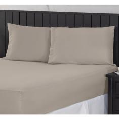 Jogo de Cama Casal Queen 400 Fios Percal 03 Peças Com Barra, Antiácaro, Anti-pilling com Toque Mac