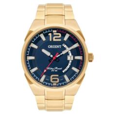Relógio ORIENT masculino dourado calendário MGSS1159 D2KX