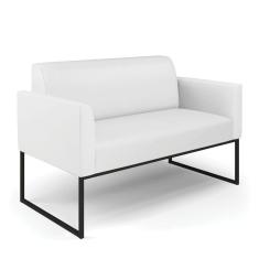 Sofá Namoradeira Base Industrial Preto Marisa Corino D03 - D\`rossi Cor Branco