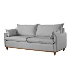 Sofá 5 Lugares Living M-168 Veludo Martins Cinza