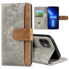 GANGANPRO Coldre de couro para celular executivo para iPhone 12/iPhone 12 Pro, capa flip antiderrapante resistente a arranhões com suporte para cartão, capa carteira com suporte de 6,1 polegadas -