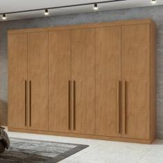 Guarda-roupa 6 Portas 4 Gavetas Bertha Amêndoa Clean