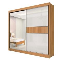 Guarda Roupa Titanium Ripado 2pts 100% Mdf D`doro Móveis- Cinamomo/off White
