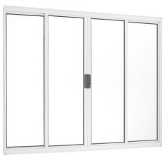 Janela de Aluminio de Correr 120x150cm 4 Folhas Centrais Topsul Esquadrisul Preto