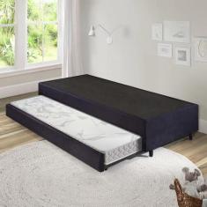 Bicama Box Solteiro 88x188 com Colchão Auxiliar Ecoflex - Cama inHouse