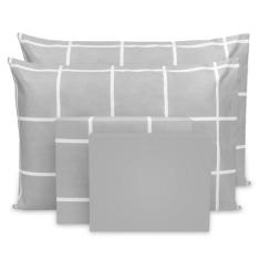 Jogo de Lençol Casal 4 pçs Percal Flex Estampado 400 Fios Toque Acetin