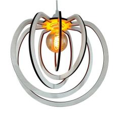 Lustre Luminária Pendente Madeira Sala Quarto Cozinha Balcão Circular 