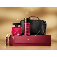 Kit Presente Perfume Coffee Woman Seduction Óleo Corporal Perfumado Necessaire Preto (3 itens)