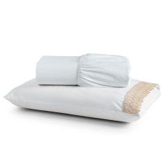 Jogo De Lençol Solteiro Suavitec Com Grippir 2 Peças - Branco - 100% Algodão