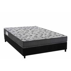 Conjunto Box Viúva: Colchão Espuma Ortobom D33 Anatômico iso 100 Ultra Firme + Base crc Suede Black (128x188)