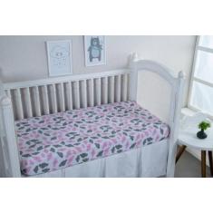 Lençol Com Elástico Todo Estampado 80% Algodão Nuvem Rosa - Beatriz En