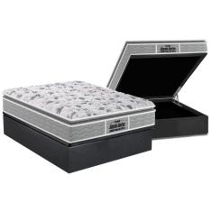 Cama Box Baú Casal: Colchão Ortopédico Probel D45 / Ep Plus Pillow Top + Base Gray(138X188)