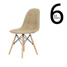 Conjunto 6 Cadeiras Eames Dsw Botonê Fendi