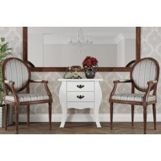 Mesa de Cabeceira Bombe Premier Branco - Patrimar Móveis