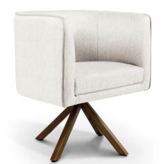 Poltrona Decorativa Sala de Estar Giratória Nix Linho