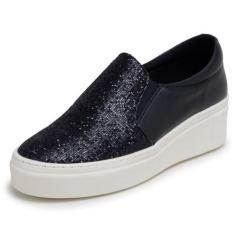 Tênis Feminino Slip On Vegano DIfranca 1204 - Preto Luxor, 35