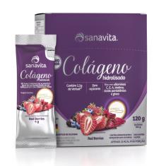 Colágeno Verisol Hidrolisado - 30 Sticke de 4g Red Berries - Sanavita