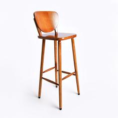 Banqueta Alta Bistrô de Madeira Torneada Imbuia Vivaligna