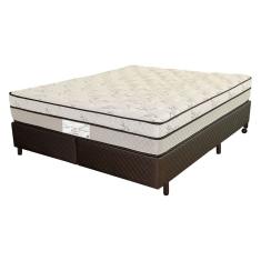 Cama Box King Size (Box + Colchão) 193x203x61 Pro Soft Bamboo Prorelax Molas Ensacadas Pillow Top Turn Free - Cinza
