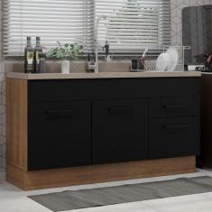 Balcão Gabinete de Pia Cozinha 150 cm 2 Portas e 2 Gavetas (Sem Tampo 