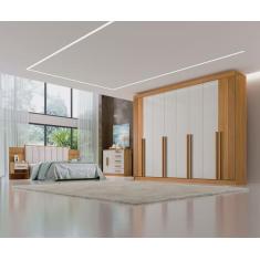 Guarda Roupa Casal 8 Gavetas - Daymont-Cinamomo/Off White - Móveis D'D