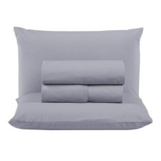 Jogo de Cama Box Queen 04 Peças Liso 100% Algodão Linha Prime Percal 3