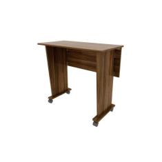 Mesa Multiuso Escritório Dobrável ME4117 c/ Rodízios Nogal - Tecno Mob