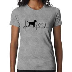 Baby Look Cachorro Batimentos Cardíacos - Foca na Moda, Cinza, G