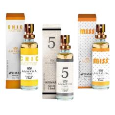 Kit 3 Perfume Feminino Amakha Paris Chic N 5 Miss
