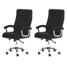 Kit 2 Cadeiras de Escritório Presidente Executiva Big em Molas Ensacadas