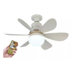 Ventilador De Teto 6 Pás 3 Velocidades Com Luz Com Controle