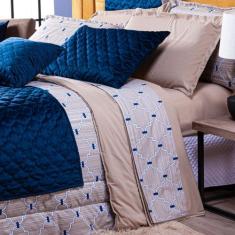 Jogo de Cama Veneza Bege Queen 04 Peças - Percal 200 Fios - DOURADOS E