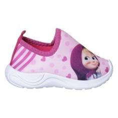 Tênis Infantil Menina Personagem Masha Escolar Calce Fácil Leve e Confortável Pink-Feminino