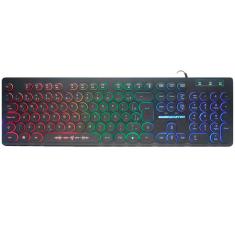 Teclado Gamer K-Mex Km76 Steampunk Anti-Ghost Led Rainbow Abnt 2