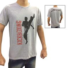 Camisa Camiseta - High Kick Kickboxing - Cinza/Preto- Duelo Fight -