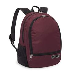 Mochila LS MO4112 com divisão frontal, bolso frontal e 2 bolsos laterais