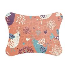 Moldura de quebra-cabeça de tinta de flor laranja para decoração de imagem