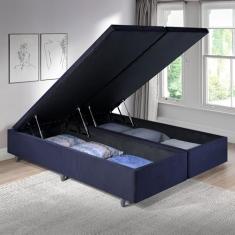Cama Box Baú King 193cm X 203 Cm Preto