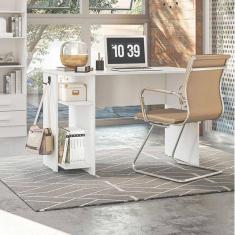 Mesa Para Escritório 3875 Ambiente Branco Brilho - Qmovi