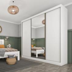 Guarda Roupa Casal 3 Portas 4 Gavetas Espelho Dacar Tcil
