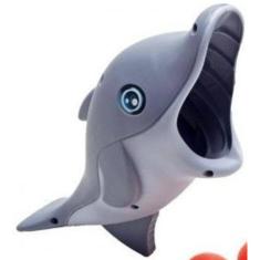 Brinquedo Infantil Lança Lançador De Bolas Golfinho Cinza