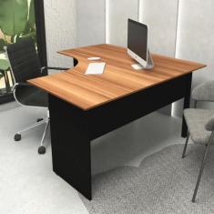 Mesa Escrivaninha em L 135cm x 60cm Pés Painel F5 Office - F5 Office G