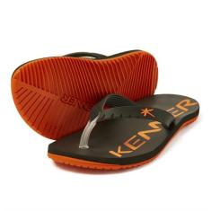 Chinelo Kenner Sandália Original Red Masculino, 37, Preto c, Laranja