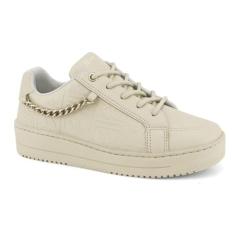 Tênis Feminino Solado Alto Off White Ramarim Corrente 2391104