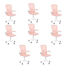 Kit 8 Cadeiras escritório rodizio office Bytes