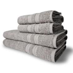 Jogo de Toalhas Itália Soft 4 Pçs - 2 Banho e 2 Rosto 430g/m² 100% Alg