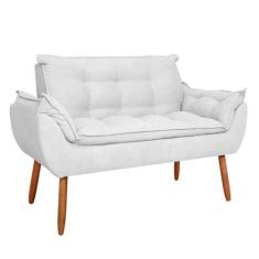 Sofá 2 Lugares Orgânico Bouclê Off White - Balaqui Decor - B BALAQUI D