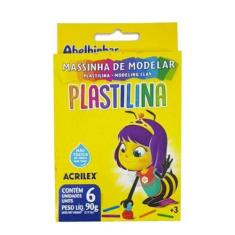 Massinha de Modelar Acrilex Plastilina 90g 6 Cores