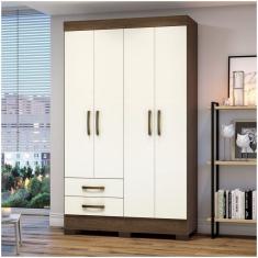 Guarda Roupa 04 Portas 02 Gavetas Be12 Briz Castanho Hp