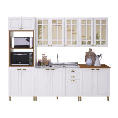Cozinha Modulada Completa 5 Peças 14 Portas 2 Gavetas Paris Branco